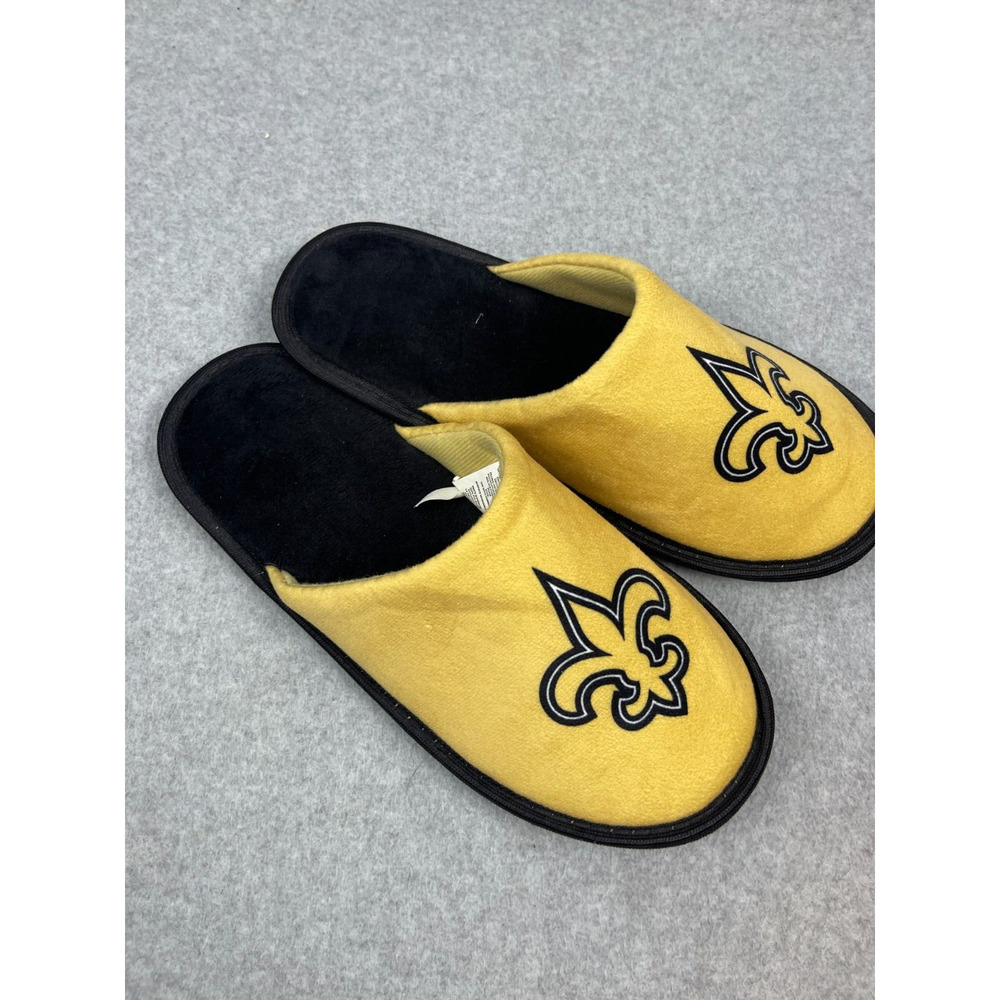 FOCO New Orleans Saints Men's Blockโ Big Logo Super Soft Slide Slippers M